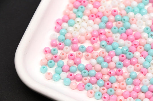 4mm Pastel Cotton Candy Mix Beads for Bracelets #3388