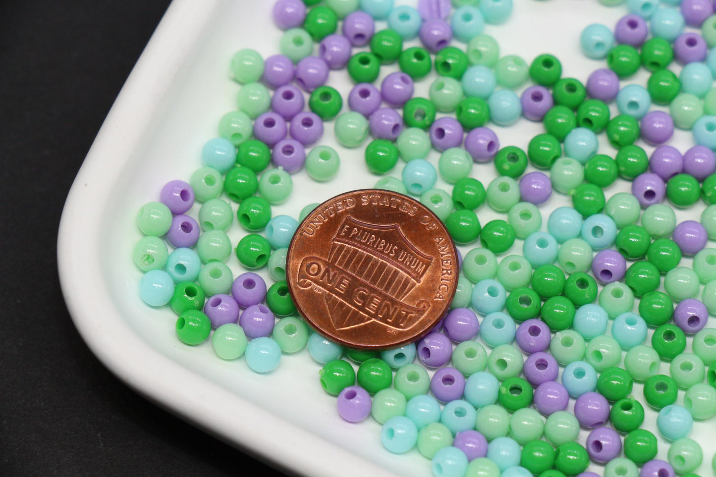 4mm Pastel Green Mix Beads for Bracelets #3381