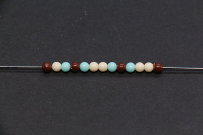 4mm Cocoa Mint Mix Beads for Bracelets #3380