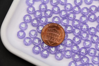 7mm Purple Heart Beads for Bracelets #3600