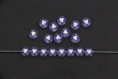 7mm Purple Heart Beads for Bracelets #3600