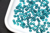 4mm Transparent Teal Green Glass Seed Beads, Glossy Round Rocailles, Emerald Teal Beading Supplies for Jewelry Making #1180