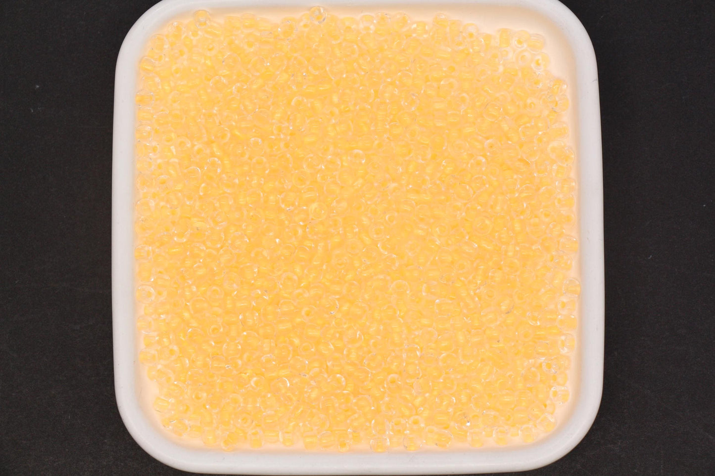 4mm Glow in the Dark Glass Seed Beads, Transparent Orange Lined Rocailles, Luminous Beading Supplies #1024