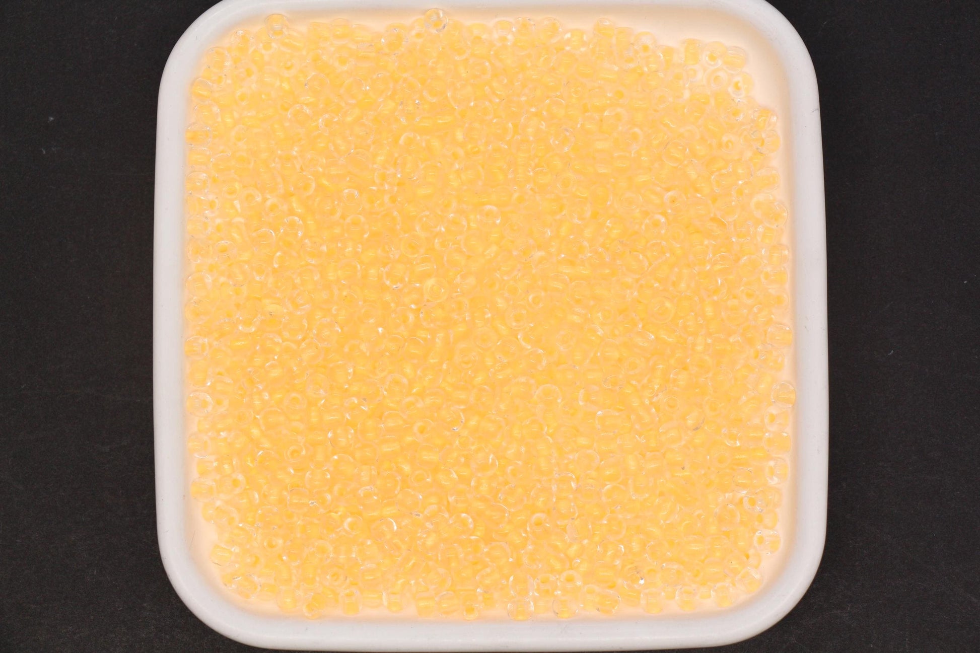 4mm Glow in the Dark Glass Seed Beads, Transparent Orange Lined Rocailles, Luminous Beading Supplies #1024