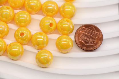 12mm Golden Yellow AB Gumball Beads for Bracelets #473
