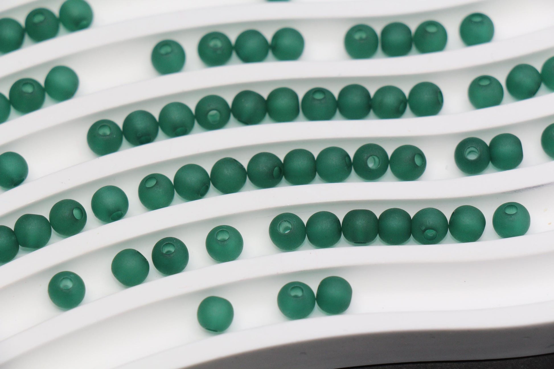 6mm Matte Green Gumball Beads for Bracelets #3561