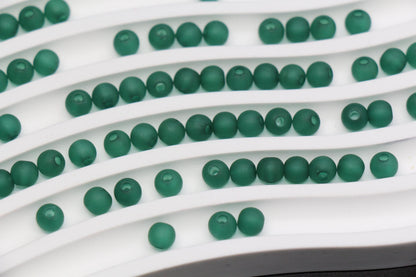 6mm Matte Green Gumball Beads for Bracelets #3561