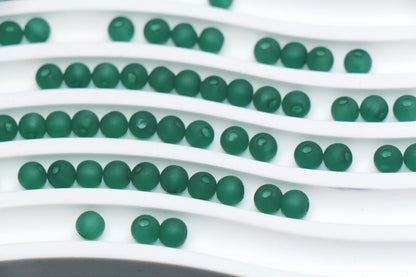 6mm Matte Green Gumball Beads for Bracelets #3561