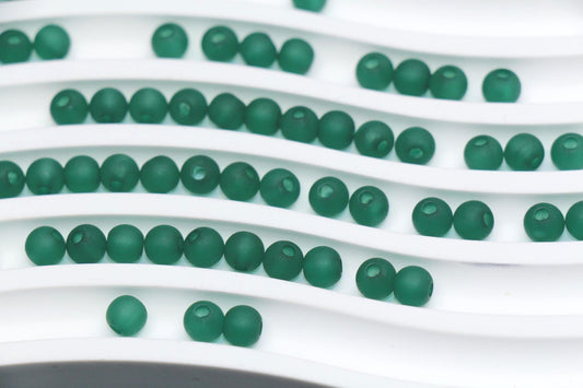 6mm Matte Green Gumball Beads for Bracelets #3561