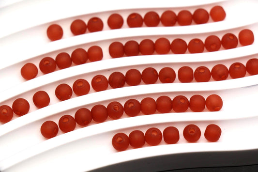 6mm Matte Reddish Brown Gumball Beads for Bracelets #3564