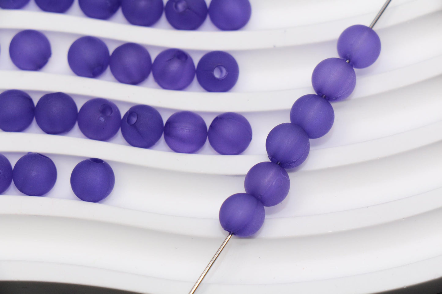 8mm Matte Purple Acrylic Gumball Beads