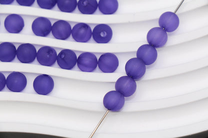 8mm Matte Purple Acrylic Gumball Beads