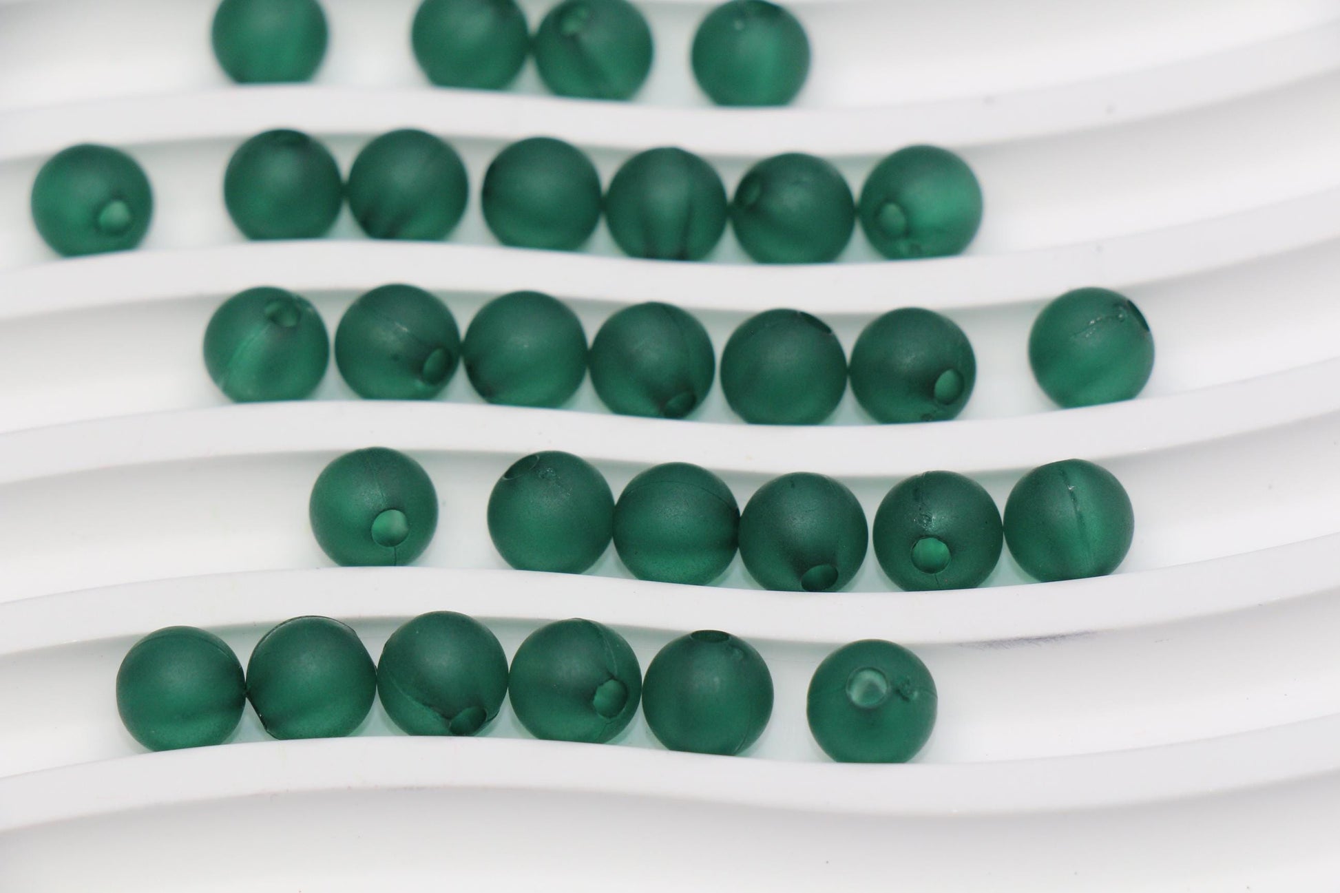8mm Matte Green Gumball Beads for Bracelets #3568