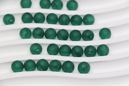 8mm Matte Green Gumball Beads for Bracelets #3568