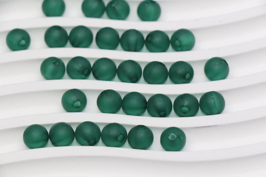 8mm Matte Green Gumball Beads for Bracelets #3568