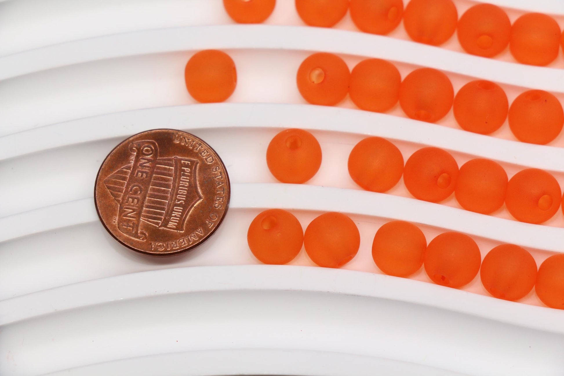8mm Matte Orange Gumball Beads for Bracelets #3566