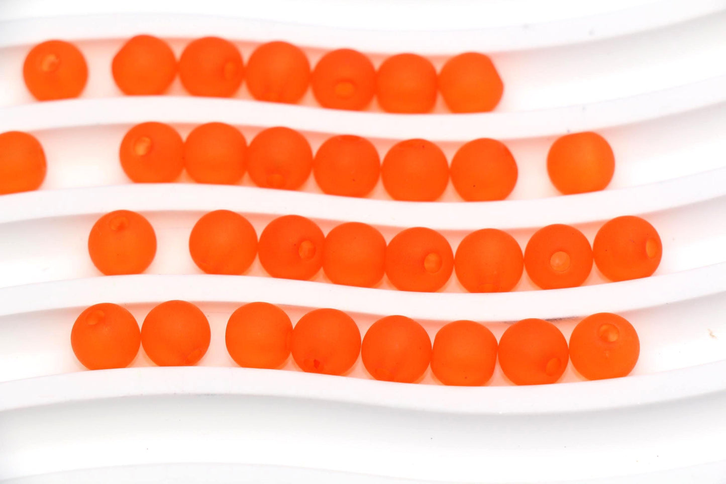 8mm Matte Orange Gumball Beads for Bracelets #3566