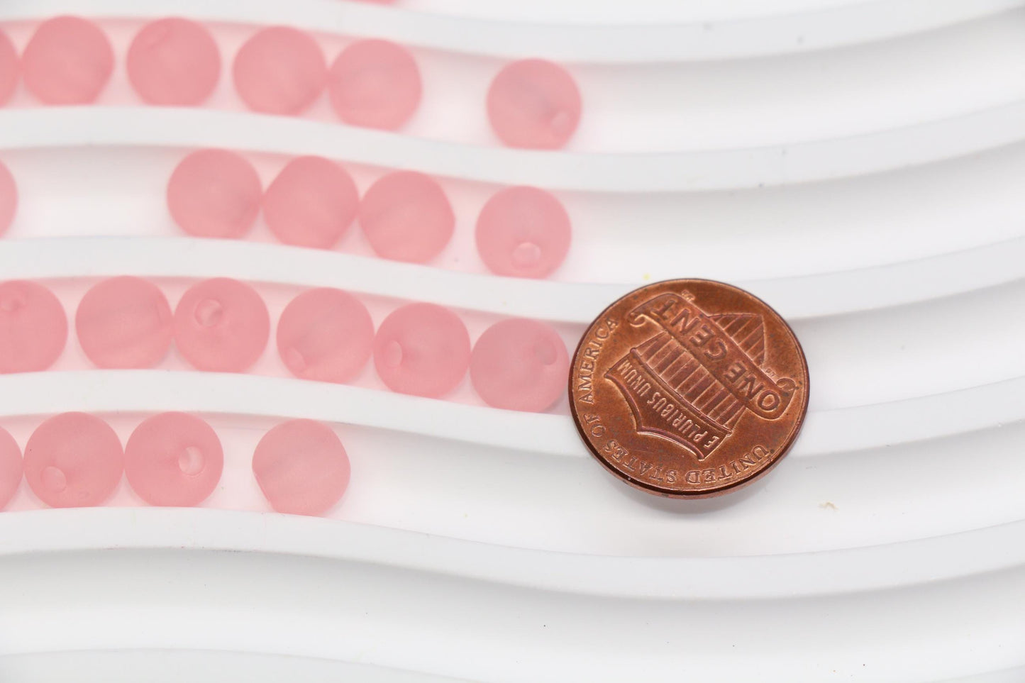 8mm Matte Pink Gumball Beads for Bracelets #3565