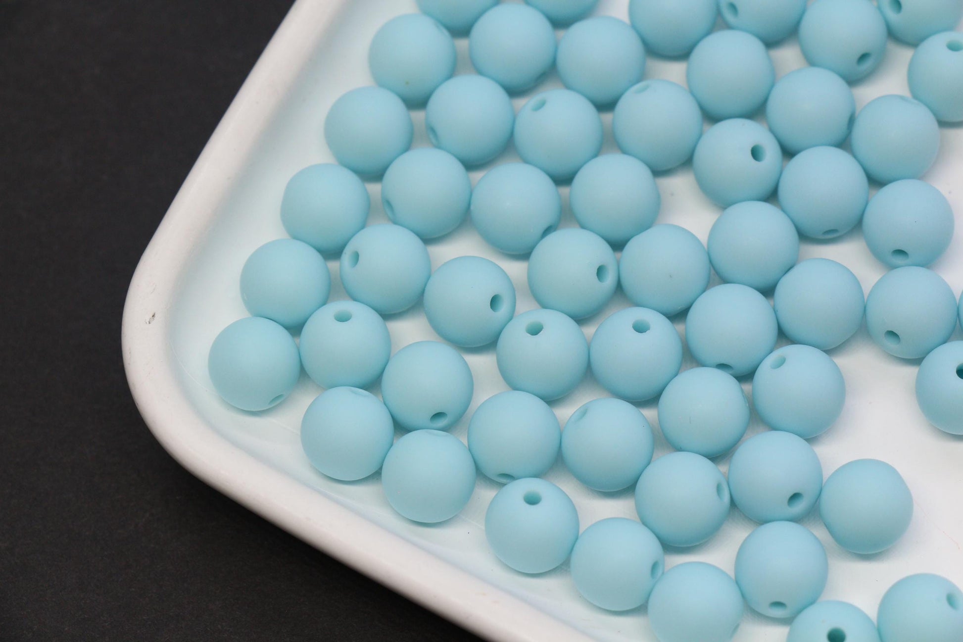 10mm Matte Baby Blue Acrylic Gumball Beads