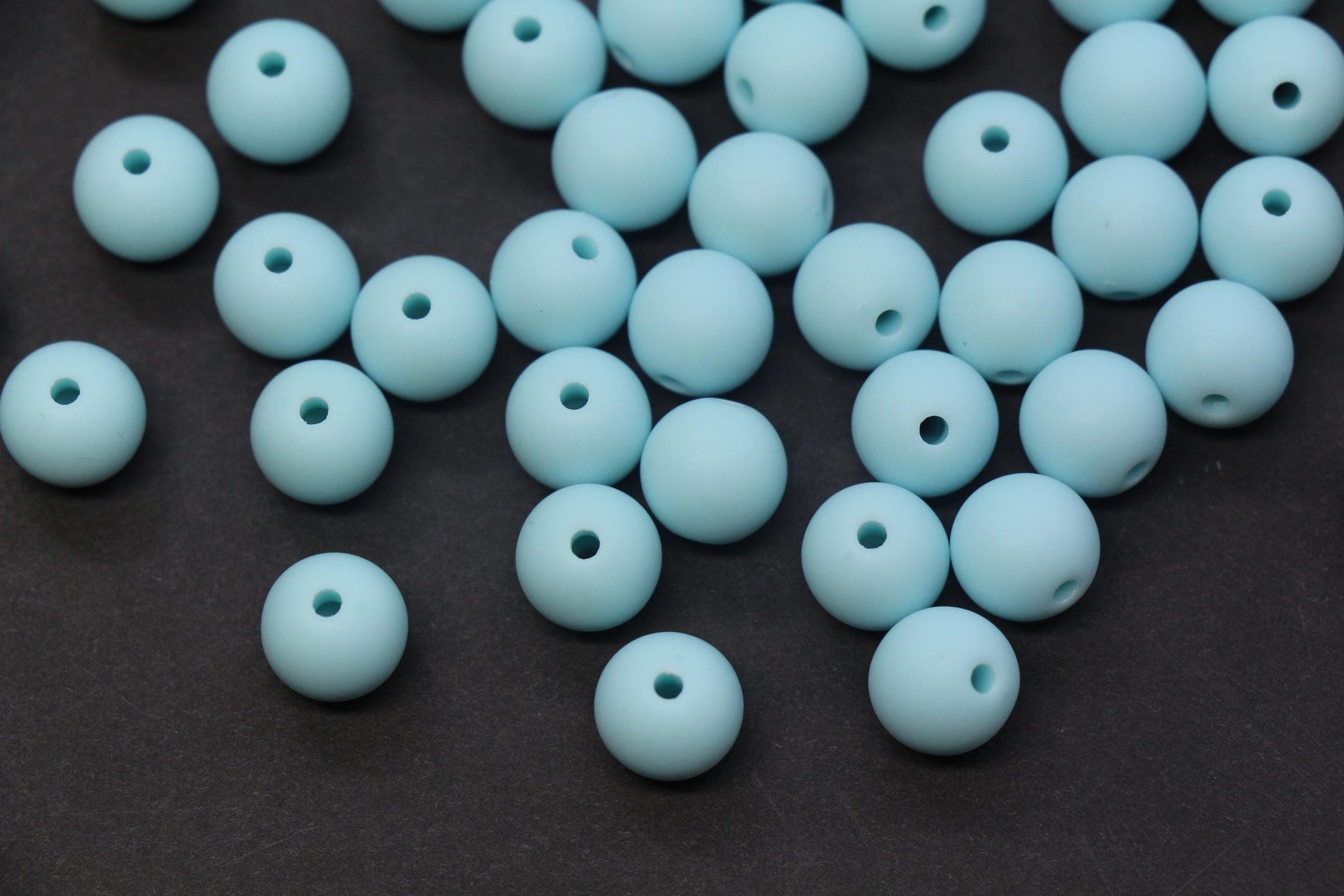 10mm Matte Baby Blue Acrylic Gumball Beads