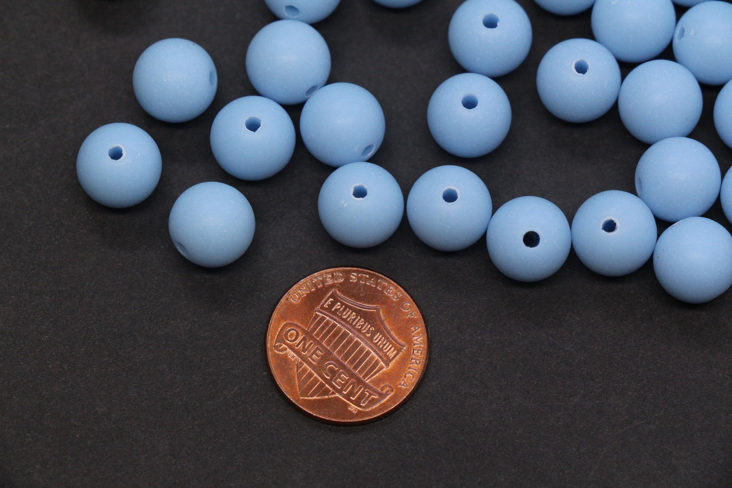 10mm Matte Periwinkle Blue Gumball Beads, Chunky Frosted Acrylic Round Spacer Beads for Bracelet Making #1084