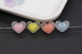 15mm Matte Heart Beads, Chunky Frosted Acrylic Heart Beads for Jewelry Making #1894