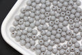 6mm Gray Round Acrylic Beads, Smooth Neutral Spacer Beads for Bracelet Making #822
