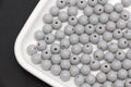 8mm Gray Round Acrylic Beads, Smooth Neutral Spacer Beads for Bracelet Making #823