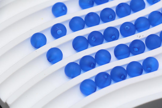 8mm Matte Royal Blue Gumball Beads, Round Acrylic Bracelet Beads for Jewelry Making, DIY Craft Supplies #3570