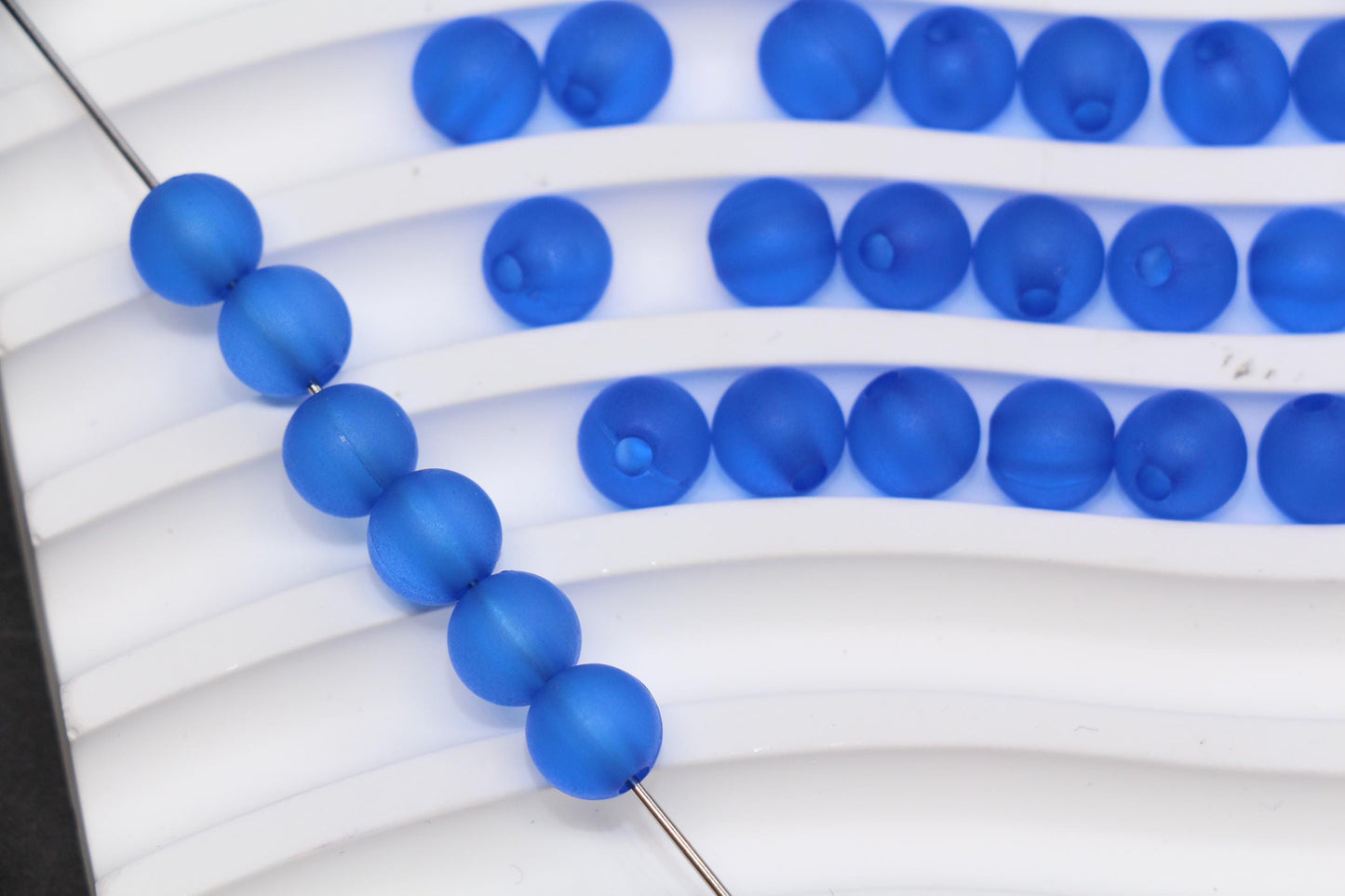 8mm Matte Royal Blue Gumball Beads, Round Acrylic Bracelet Beads for Jewelry Making, DIY Craft Supplies #3570