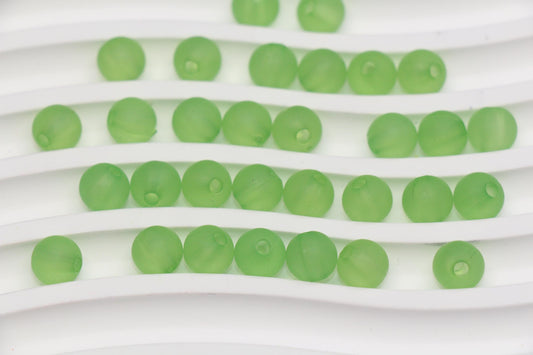 8mm Matte Apple Green Gumball Beads, Round Acrylic Bracelet Beads for Jewelry Making, DIY Craft Supplies #3569