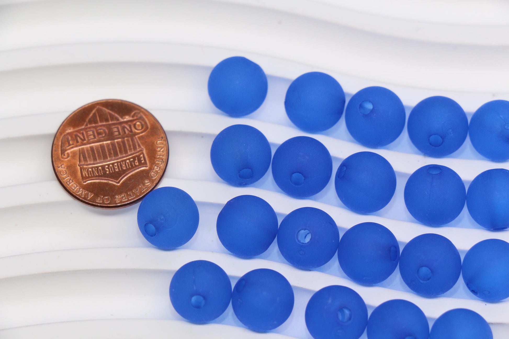 10mm Matte Royal Blue Acrylic Gumball Beads, Round Bracelet Beads for Jewelry Making, DIY Craft Supplies #3594