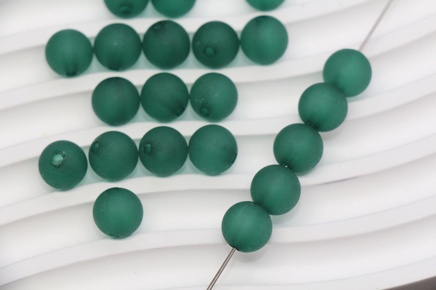 10mm Matte Green Acrylic Gumball Beads