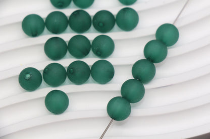 10mm Matte Green Acrylic Gumball Beads