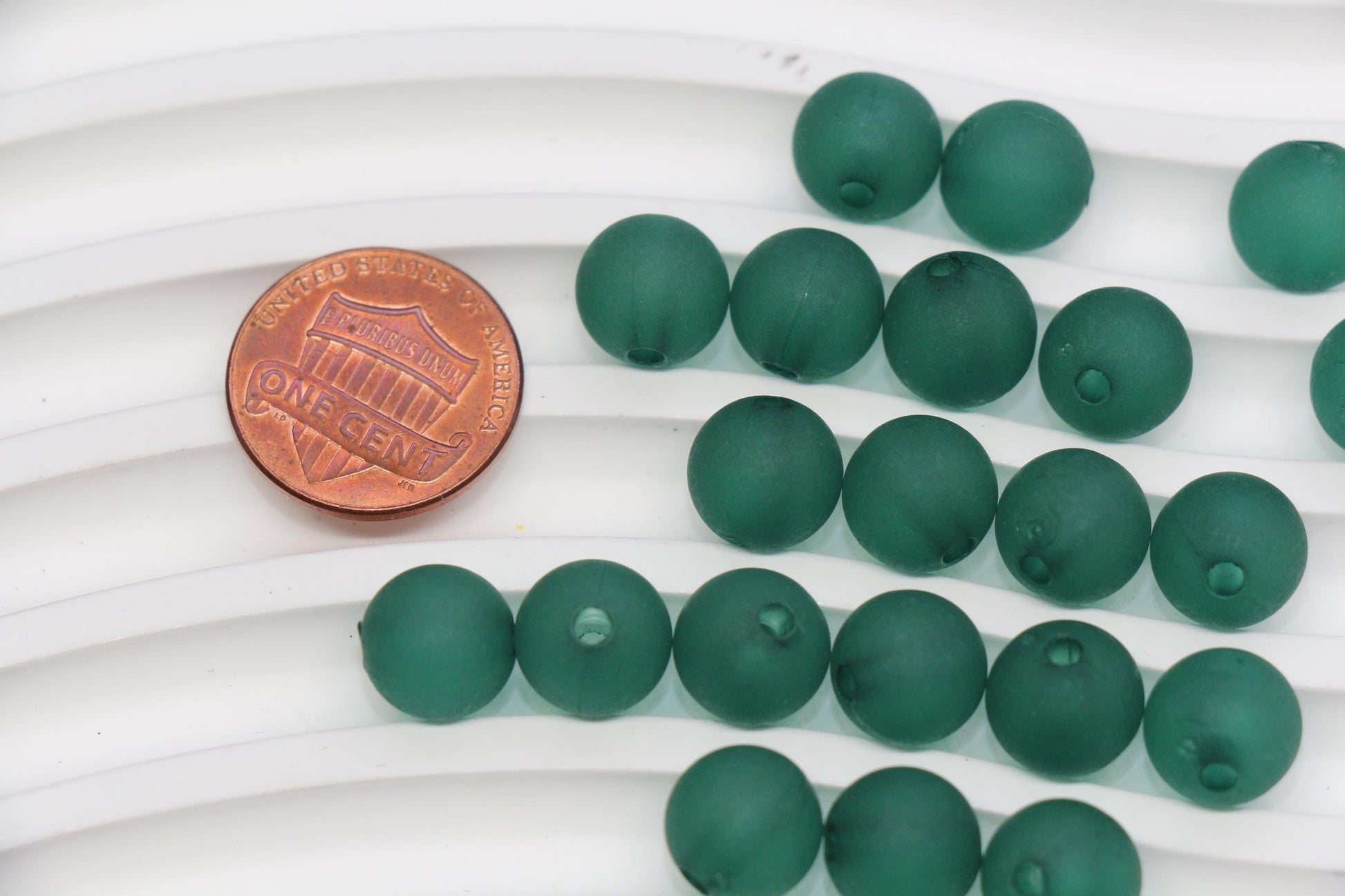 10mm Matte Green Acrylic Gumball Beads