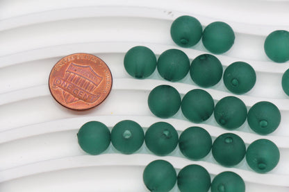 10mm Matte Green Acrylic Gumball Beads