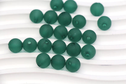 10mm Matte Green Acrylic Gumball Beads