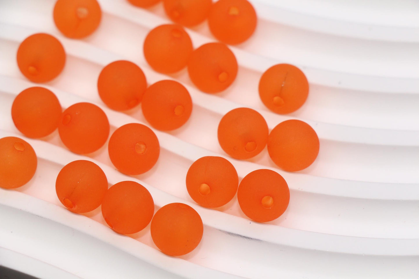 10mm Matte Orange Acrylic Gumball Beads