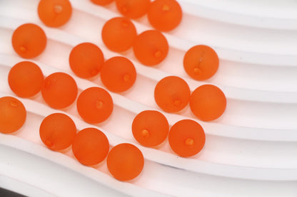10mm Matte Orange Acrylic Gumball Beads