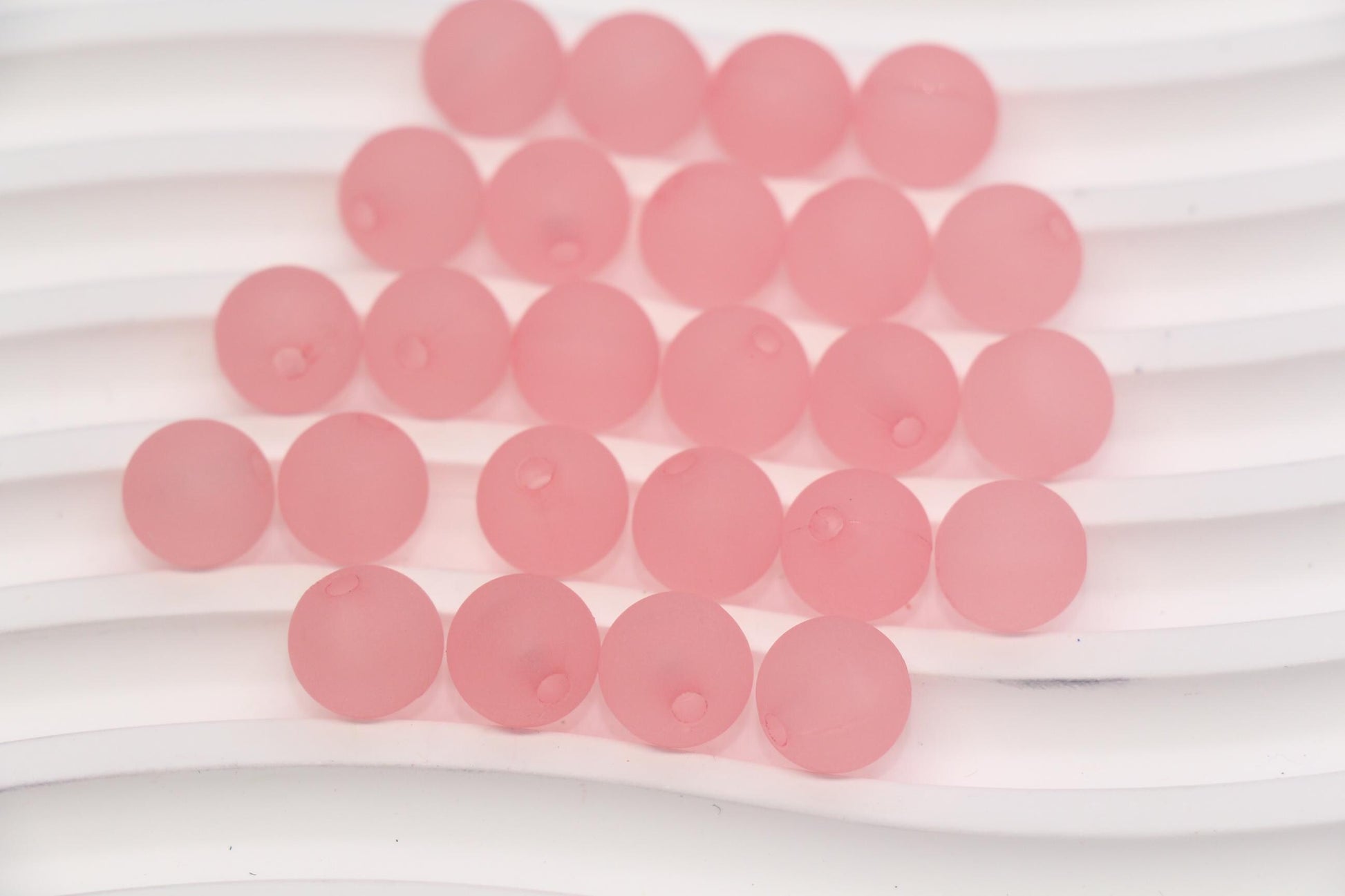 10mm Matte Pink Acrylic Gumball Beads