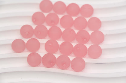 10mm Matte Pink Acrylic Gumball Beads