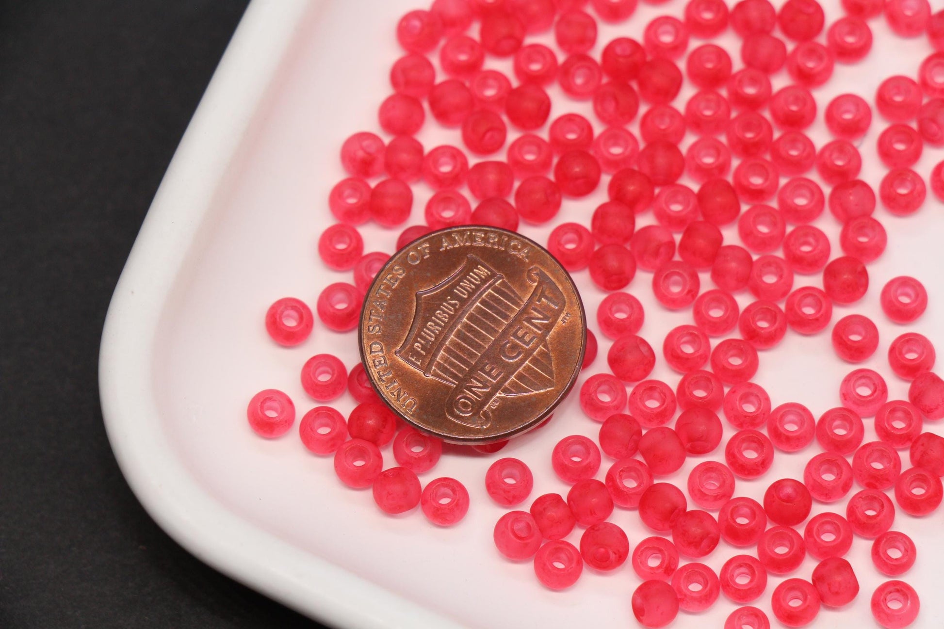 4mm 6/0 matte hot pink glass seed beads for bracelets