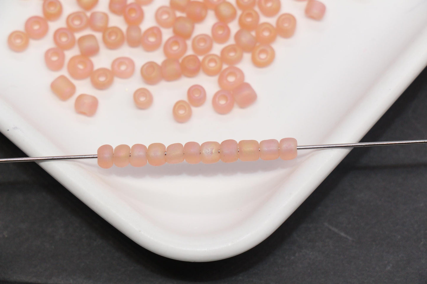 4mm 6/0 matte champagne AB glass seed beads for bracelets