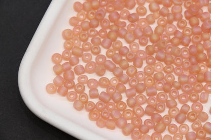 4mm 6/0 matte champagne AB glass seed beads for bracelets