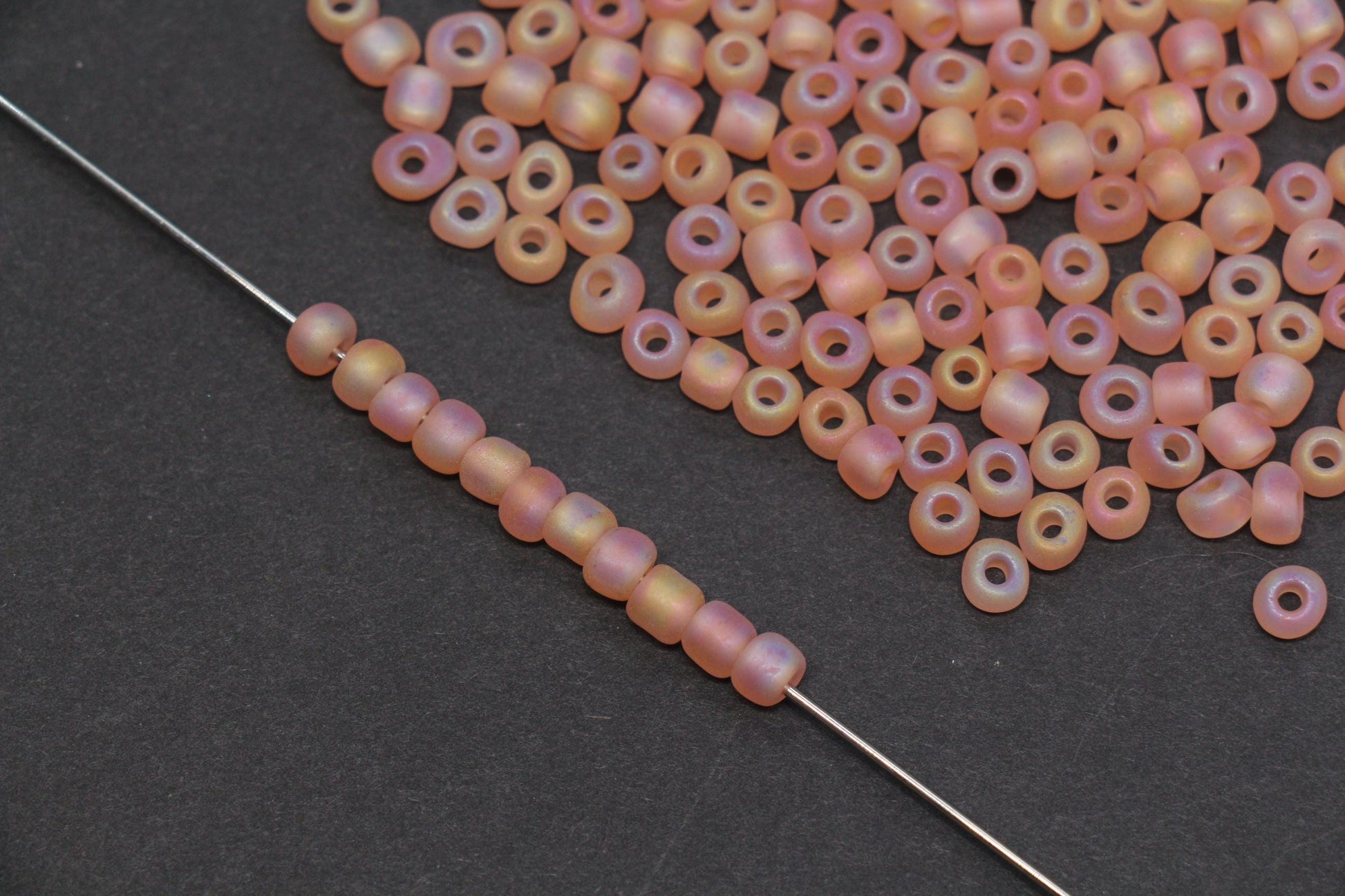 4mm 6/0 matte champagne AB glass seed beads for bracelets