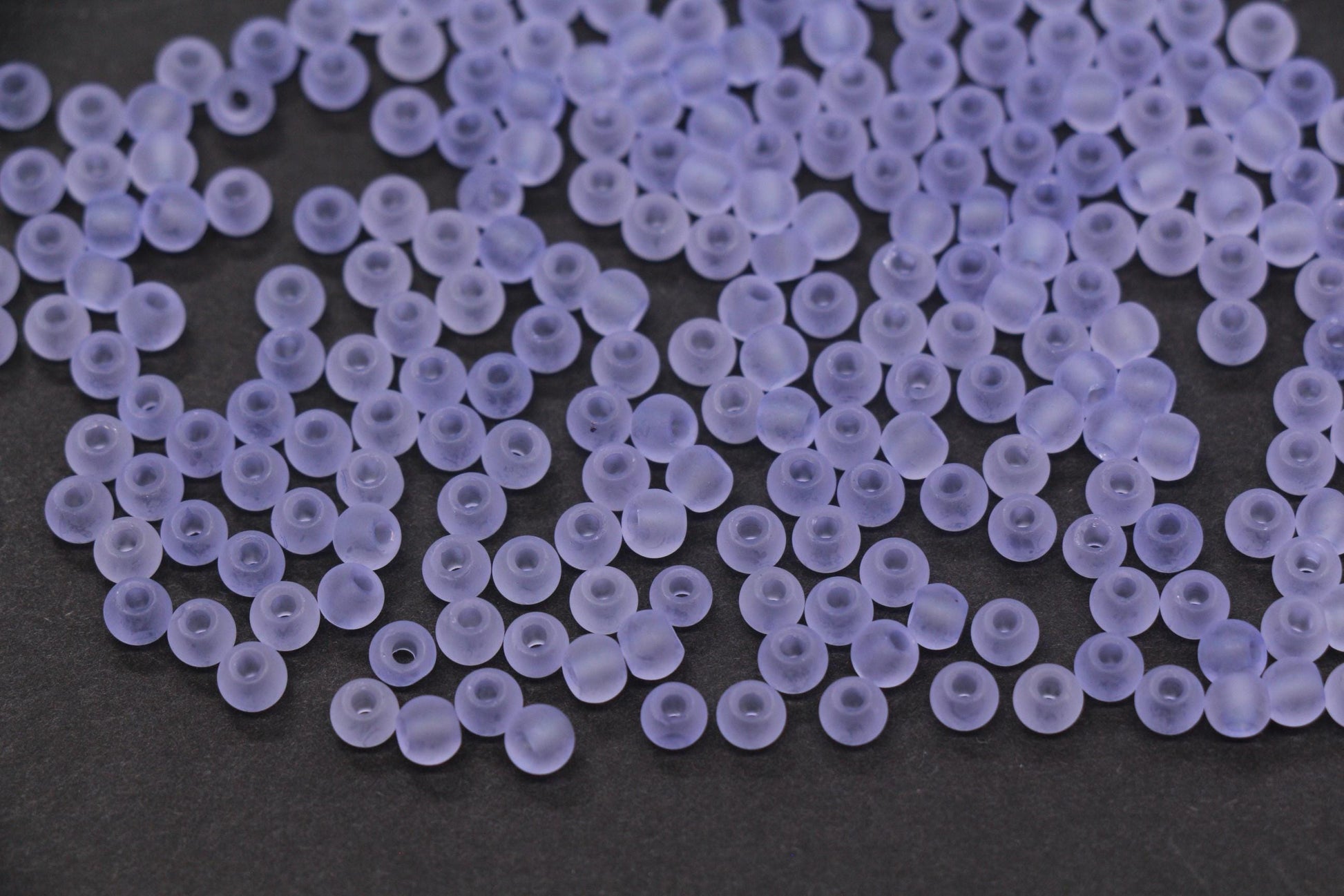 4mm Matte Lavender Glass Seed Beads, Frosted Purple 6/0 Rocailles, Round Glass Beads for Bracelet Making & Beading Supplies #1417