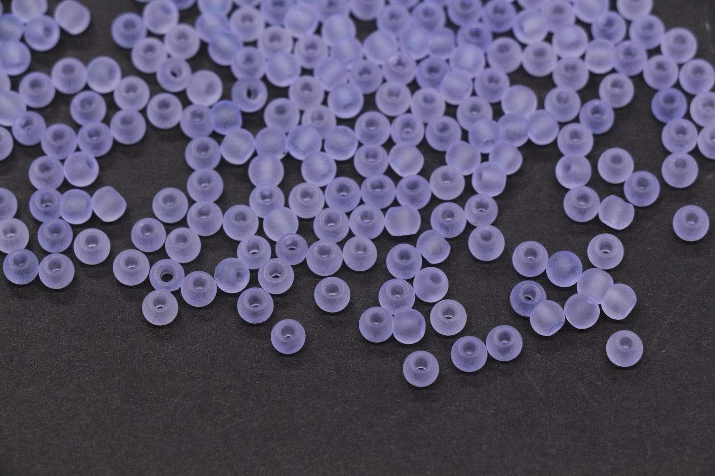 4mm Matte Lavender Glass Seed Beads, Frosted Purple 6/0 Rocailles, Round Glass Beads for Bracelet Making & Beading Supplies #1417