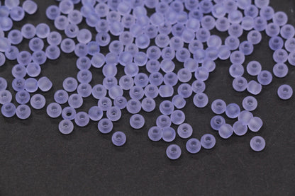 4mm Matte Lavender Glass Seed Beads, Frosted Purple 6/0 Rocailles, Round Glass Beads for Bracelet Making & Beading Supplies #1417