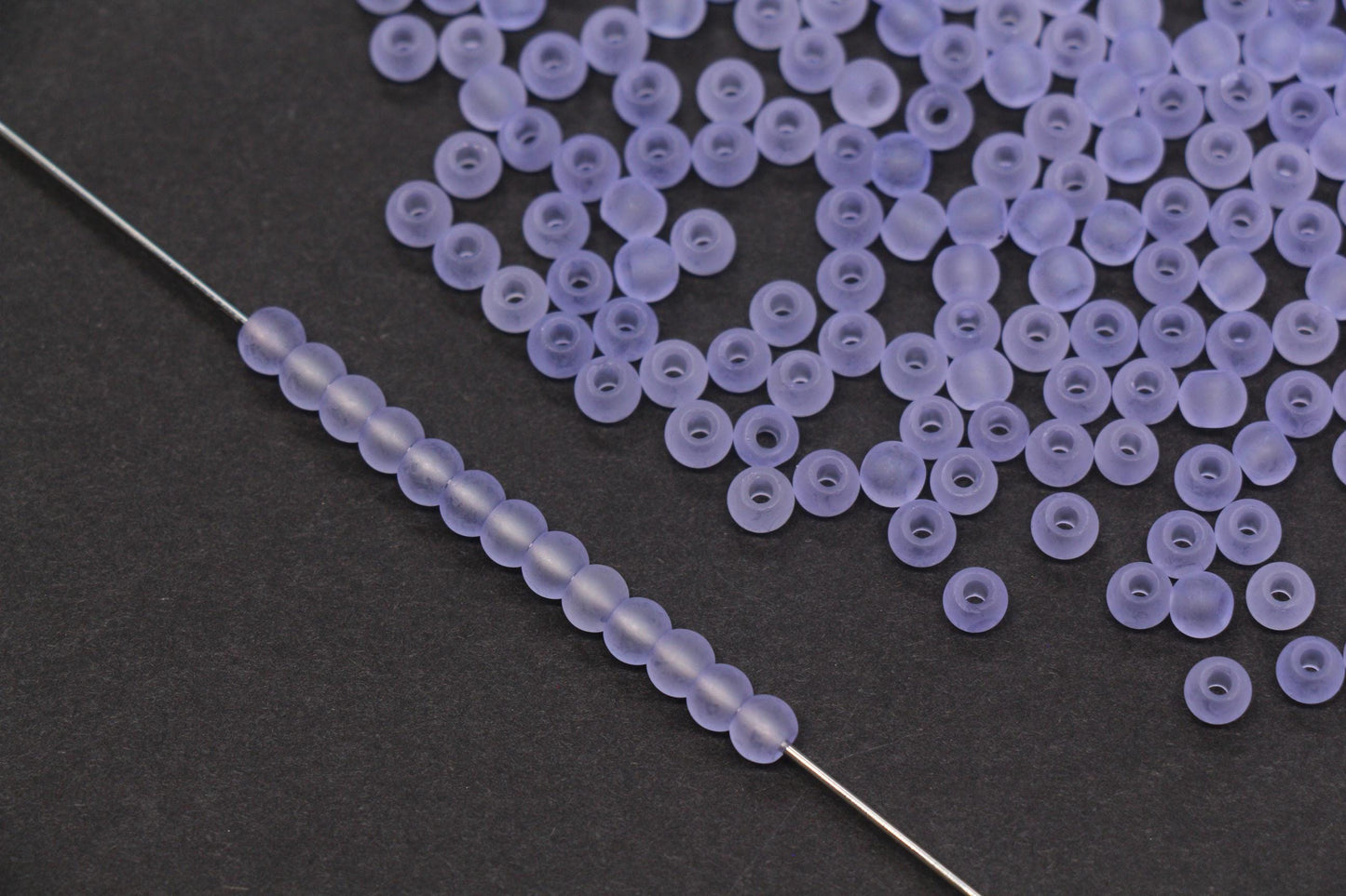 4mm Matte Lavender Glass Seed Beads, Frosted Purple 6/0 Rocailles, Round Glass Beads for Bracelet Making & Beading Supplies #1417
