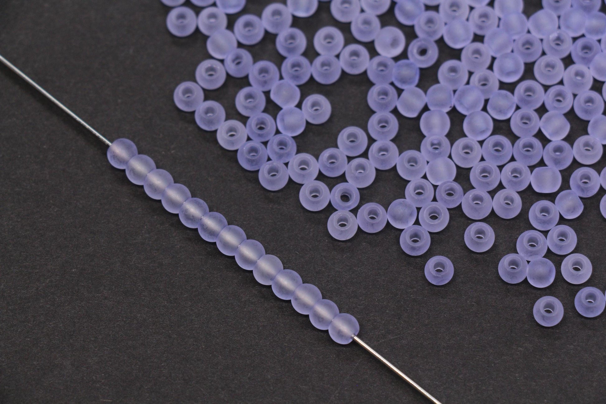 4mm Matte Lavender Glass Seed Beads, Frosted Purple 6/0 Rocailles, Round Glass Beads for Bracelet Making & Beading Supplies #1417